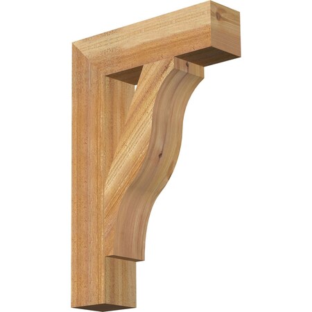 Ekena Millwork Funston Block Rough Sawn Bracket, Western Red Cedar, 4"W x 16"D x 24"H BKT04X16X24FST05RWR